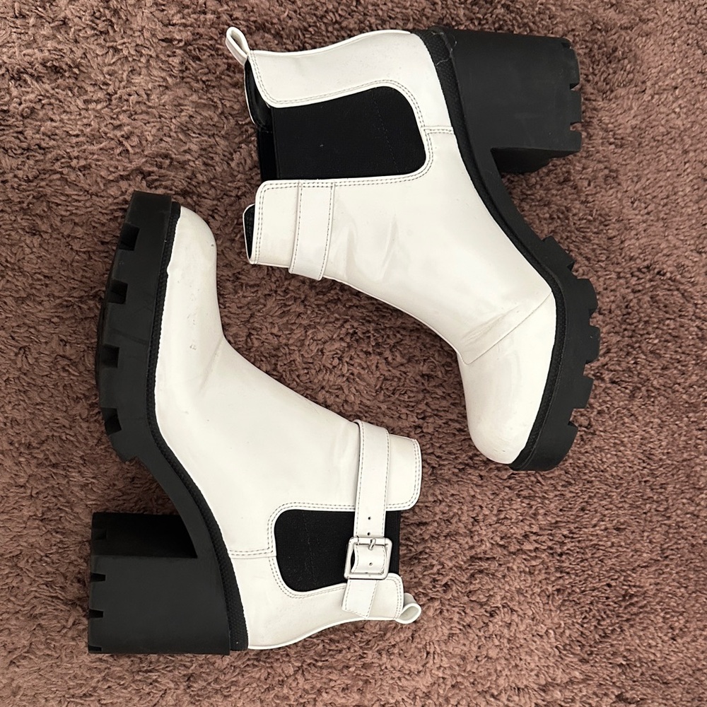 Mix No. 6 White and Black Ankle Boots